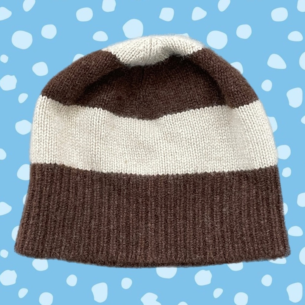 100% Cashmere Winter Hate for Size 2-4 from Kule in Brown and Tan Stripes